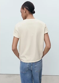 Floral-embroidered cotton t-shirt