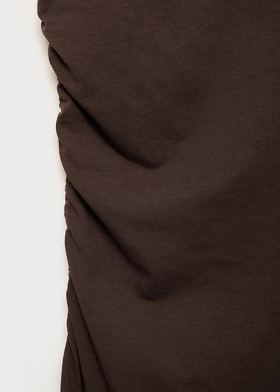 Asymmetrical dress with gathered strap