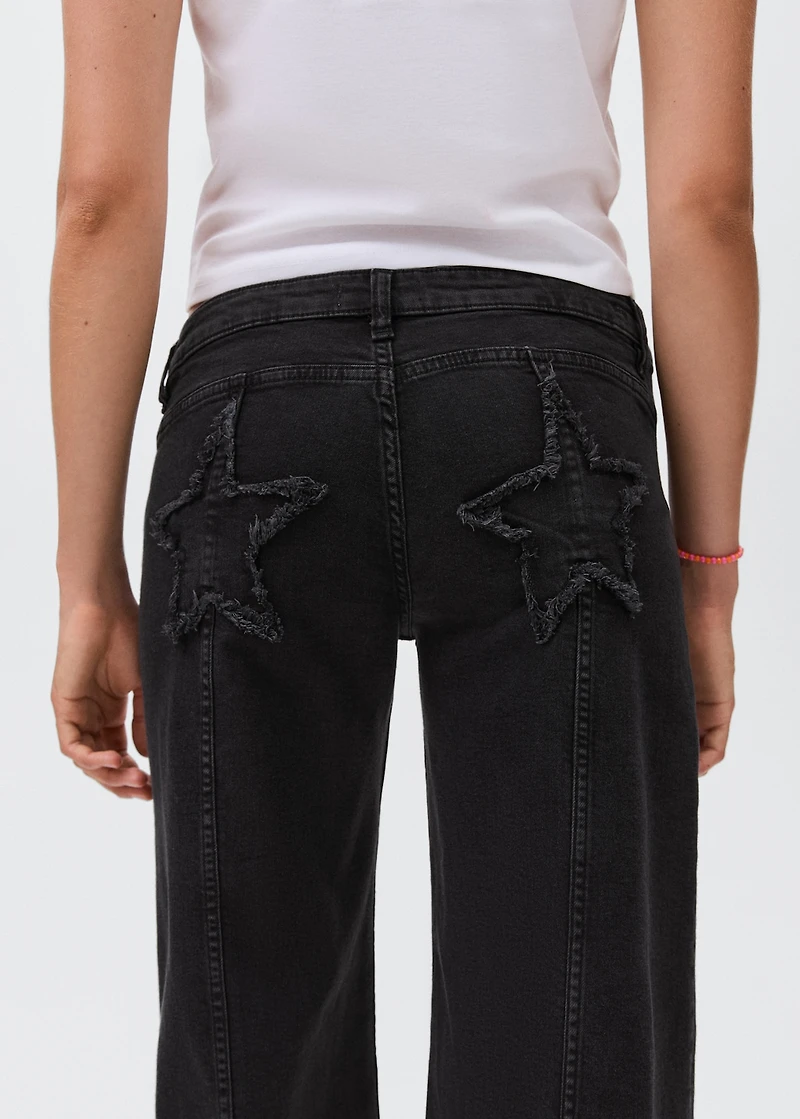 Straight jeans with stars