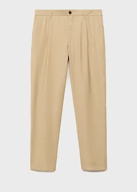 Straight-fit pleated pants
