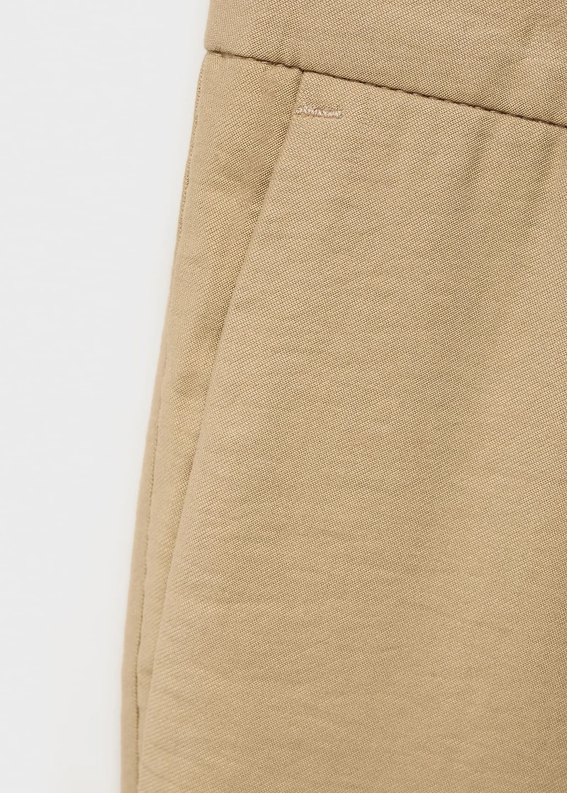 Straight-fit pleated pants