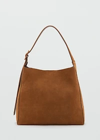 Large suede leather shopper bag
