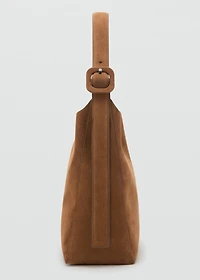 Large suede leather shopper bag