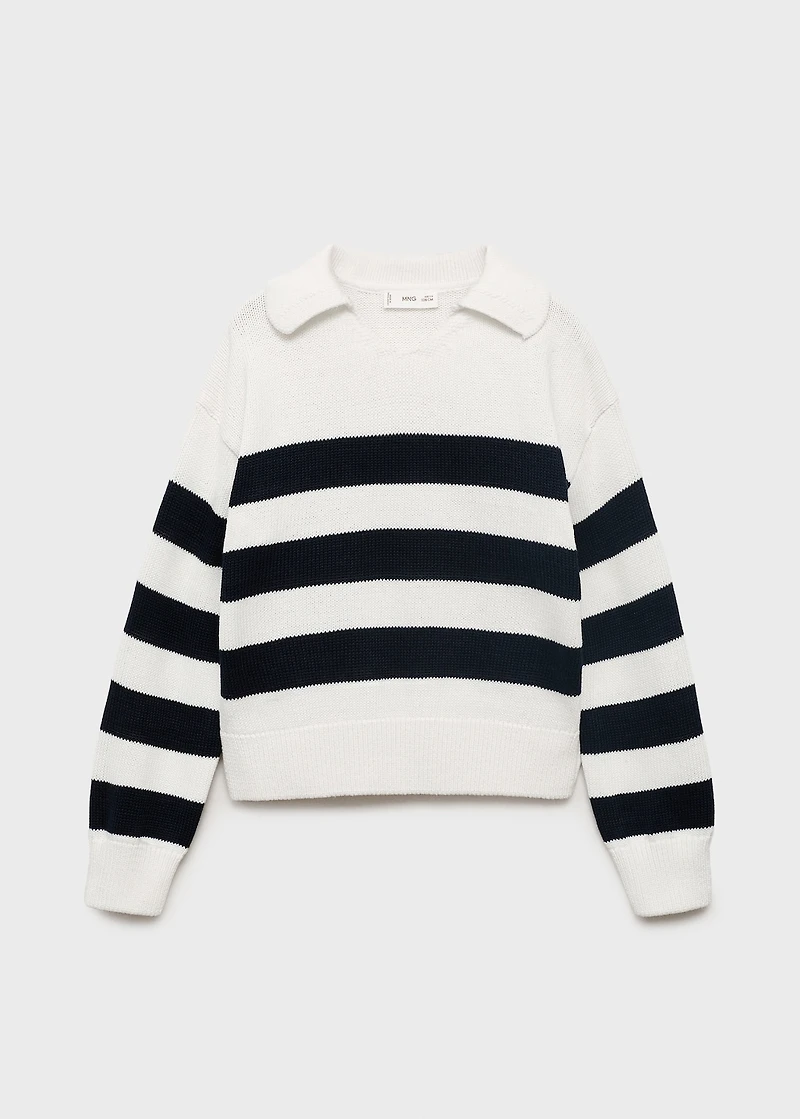 Knitted polo-neck sweater