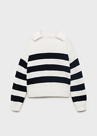 Knitted polo-neck sweater