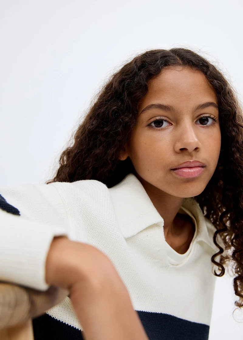 Knitted polo-neck sweater