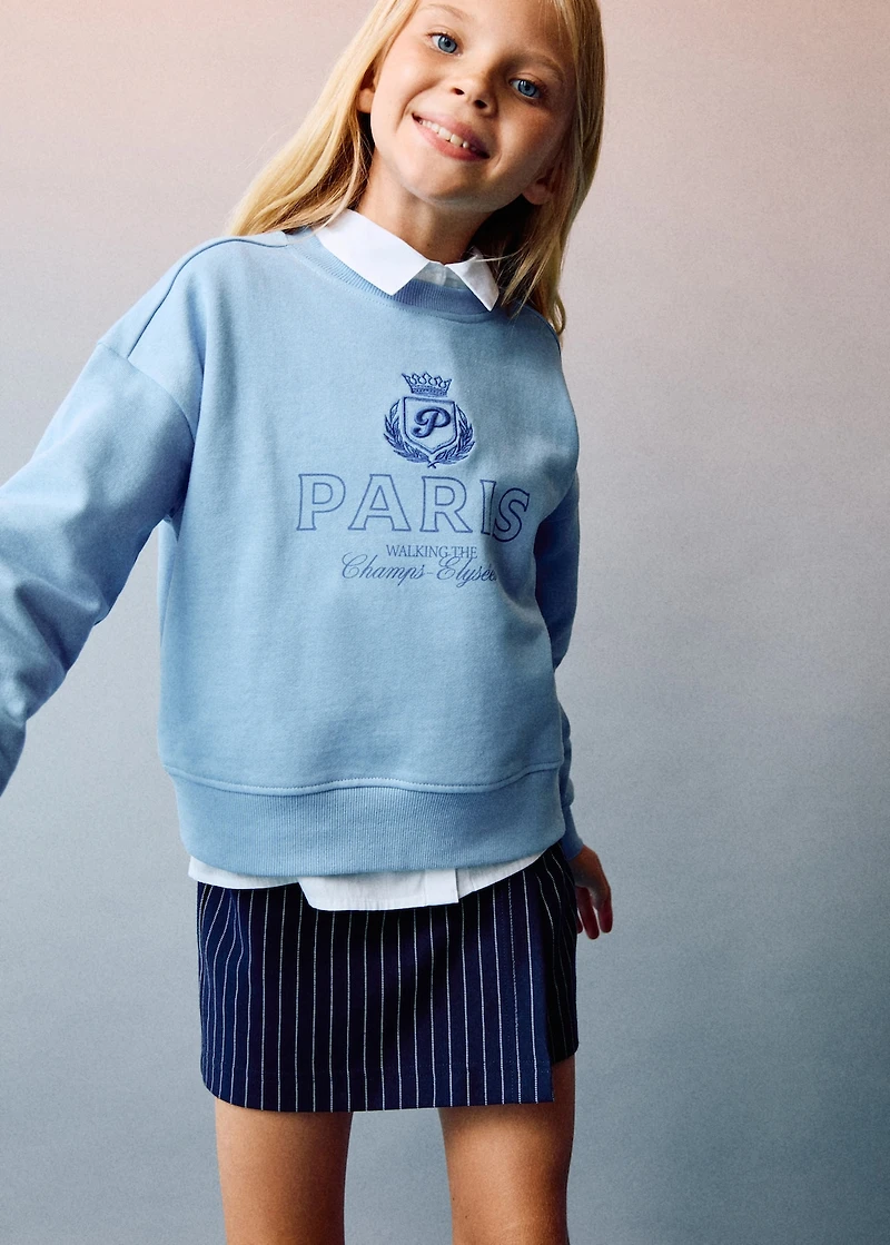 Printed embroidered sweatshirt