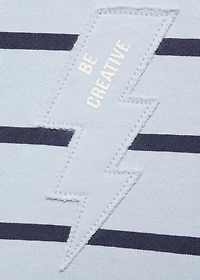 Embroidery striped sweatshirt