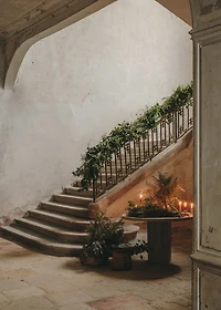 Natural fibre coloured hand basket