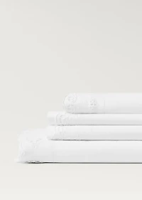 Cotton embroidered lace top sheet for 53.1/55.1 inches bed