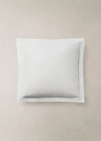 Two cotton percale pillowcases with embroidered flowers 60x60 cm