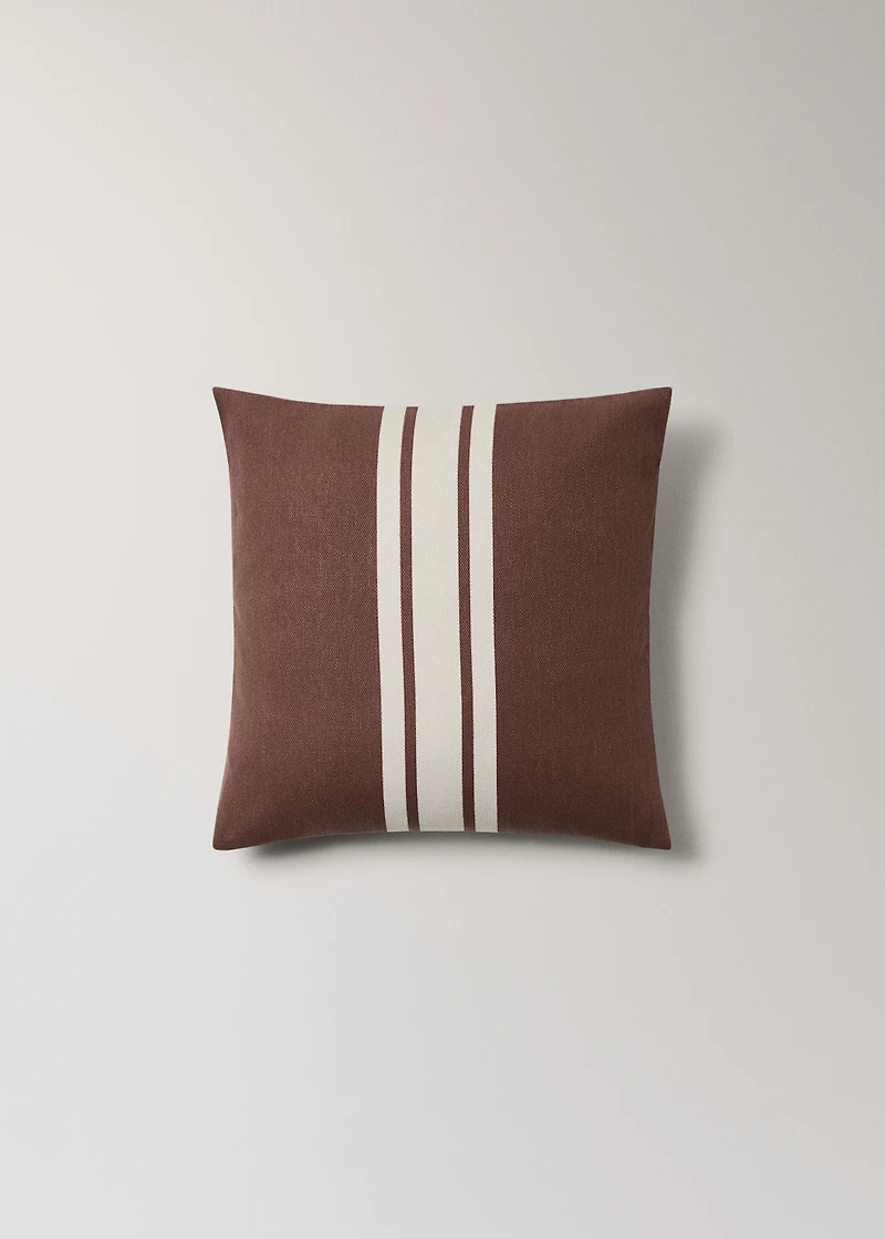 Cotton cushion cover with printed stripes 45x45 cm