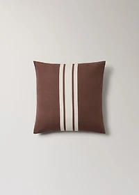 Cotton cushion cover with printed stripes 45x45 cm