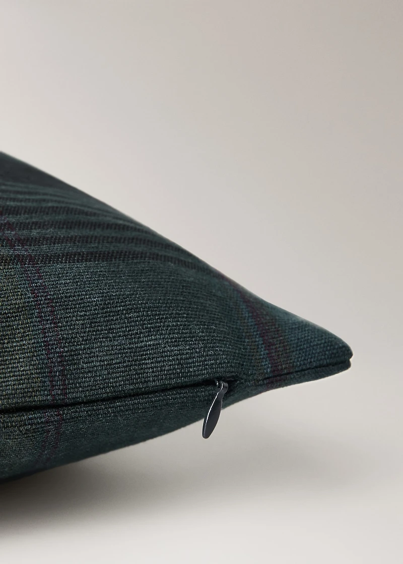 Overdyed checked cushion cover 50x50cm