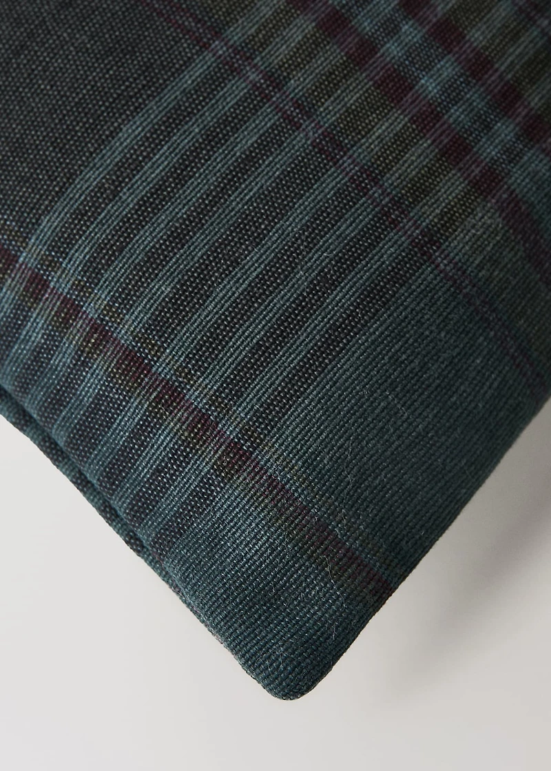 Overdyed checked cushion cover 50x50cm