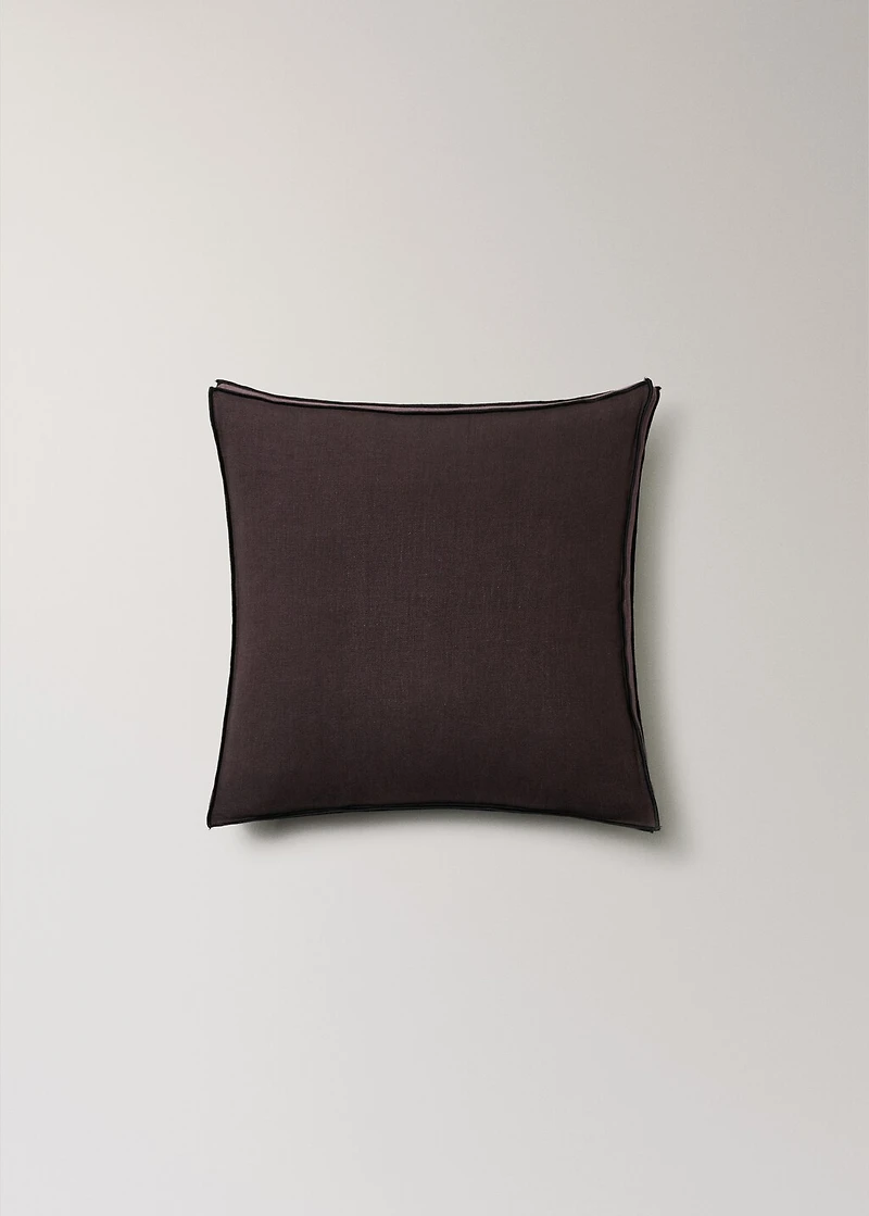 Two-tone linen cushion cover 45x45 cm