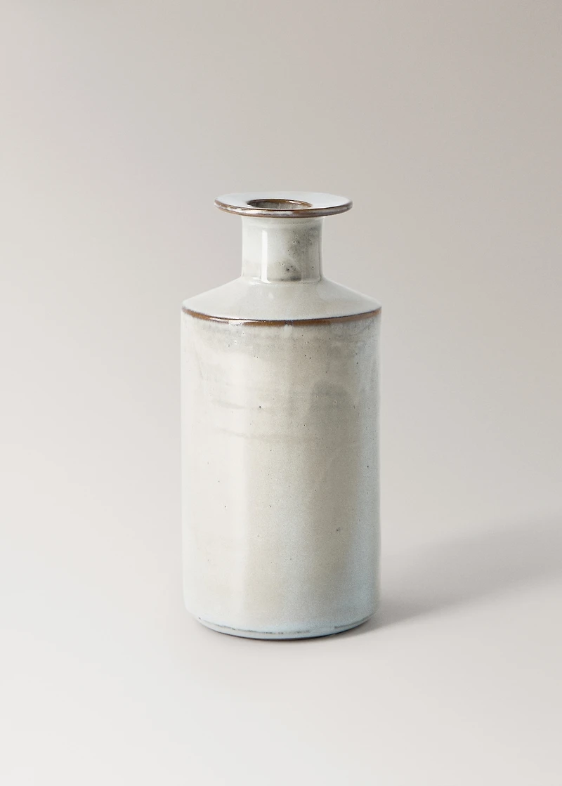 Large stoneware vase with bottle design