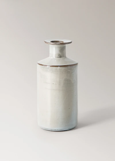 Large stoneware vase with bottle design