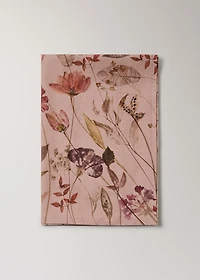 Cotton linen floral-print tablecloth for 6 to 8 diners