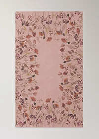 Cotton linen floral-print tablecloth for 6 to 8 diners