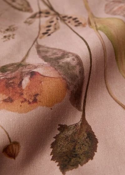 Cotton linen floral-print tablecloth for 8 to 10 diners