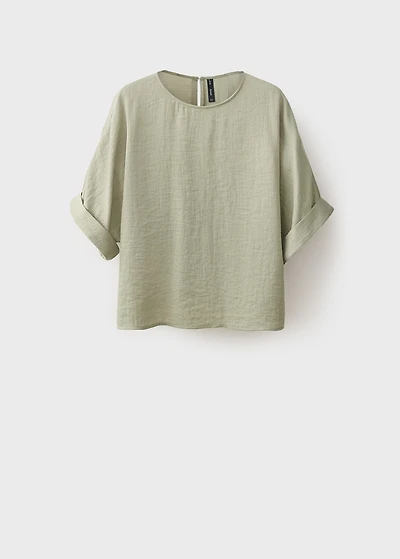 Oversized blouse with turn-up sleeves