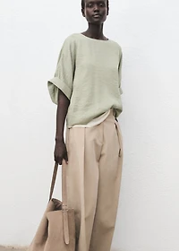 Oversized blouse with turn-up sleeves