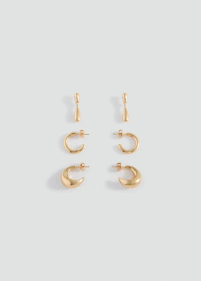 Pack of 3 combined earrings