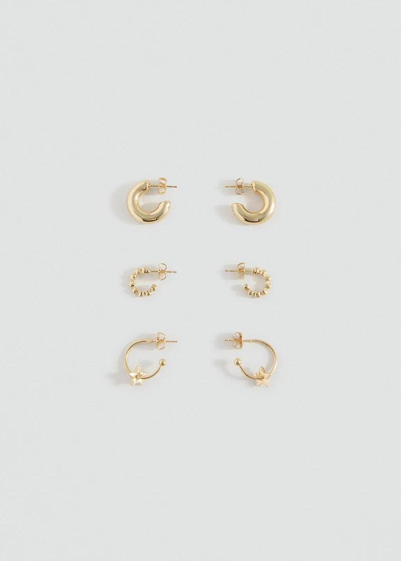 Pack of 3 hoop earrings