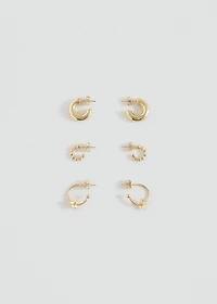 Pack of 3 hoop earrings