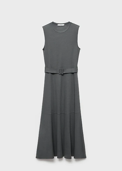 Belt midi dress