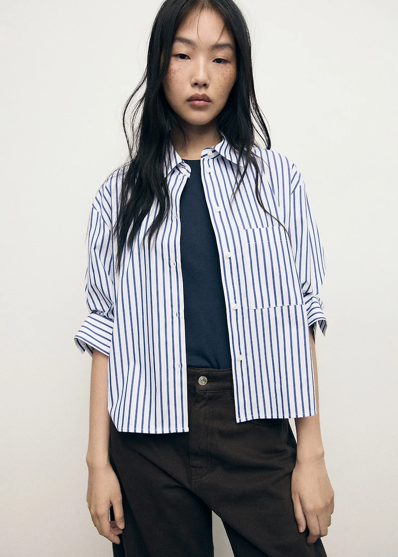 Striped cropped shirt