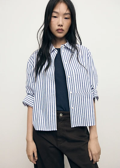Striped cropped shirt