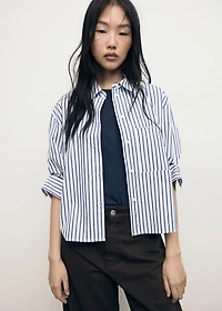 Striped cropped shirt