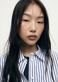 Striped cropped shirt