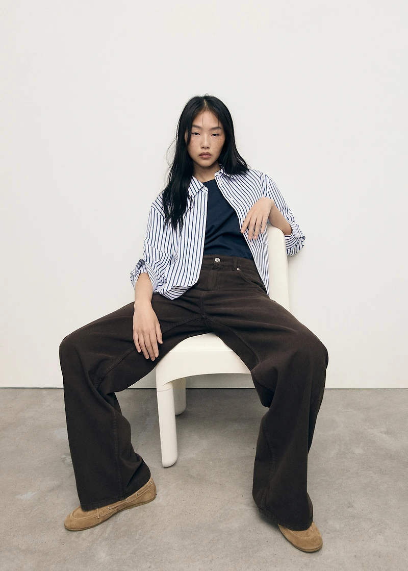 Striped cropped shirt