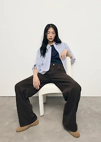 Striped cropped shirt