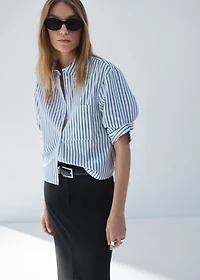Striped cropped shirt