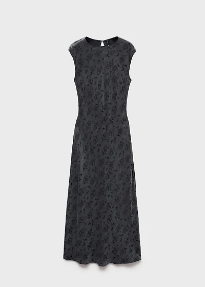 Satin floral jacquard dress