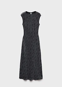 Satin floral jacquard dress