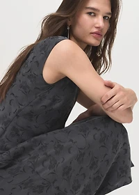 Satin floral jacquard dress