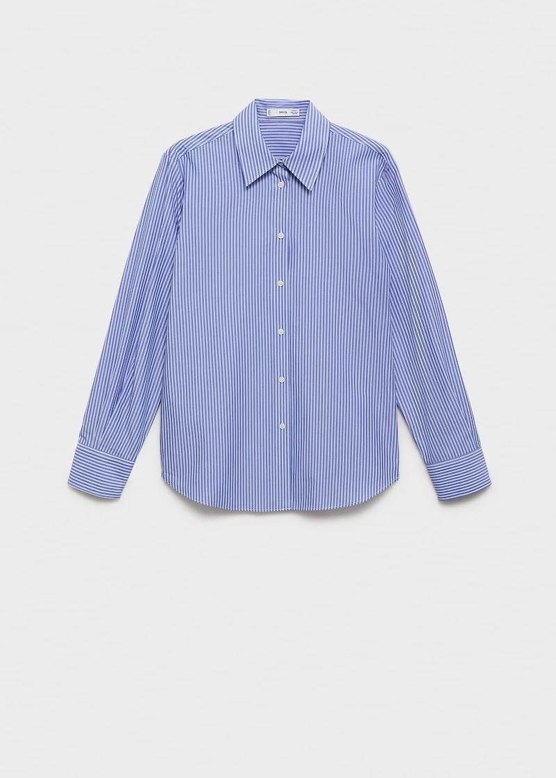 Cotton and lyocell blend straight shirt