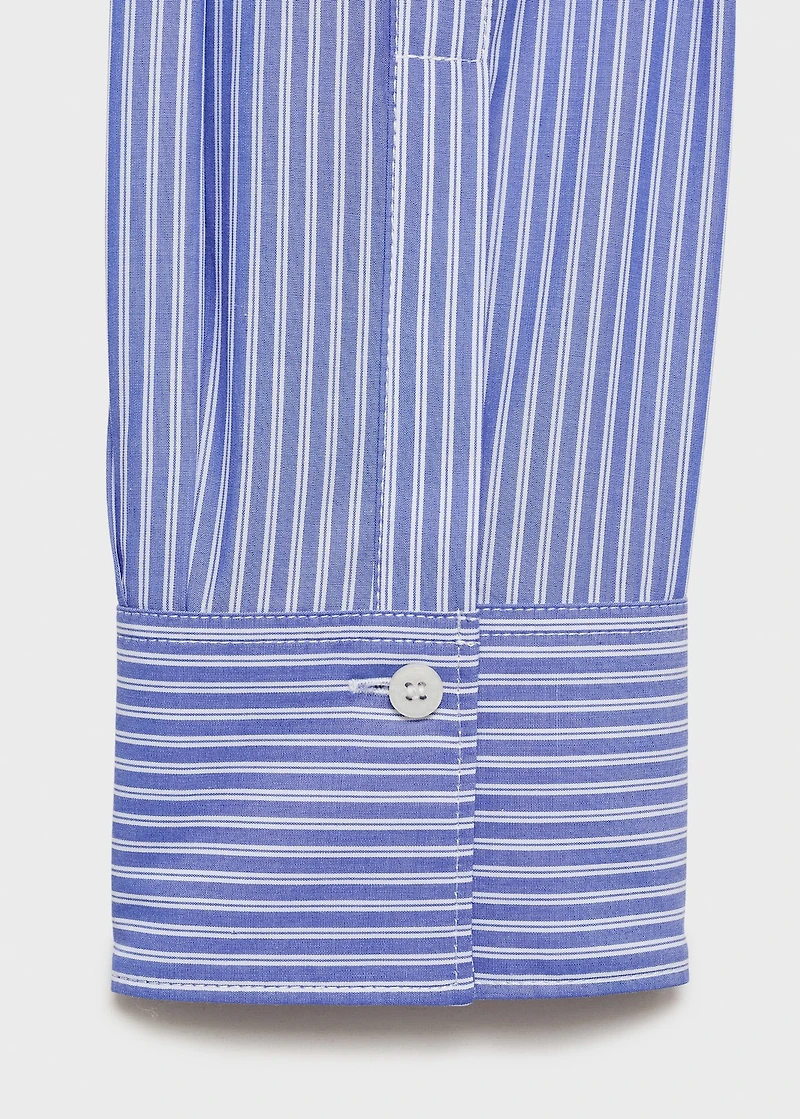 Cotton and lyocell blend straight shirt