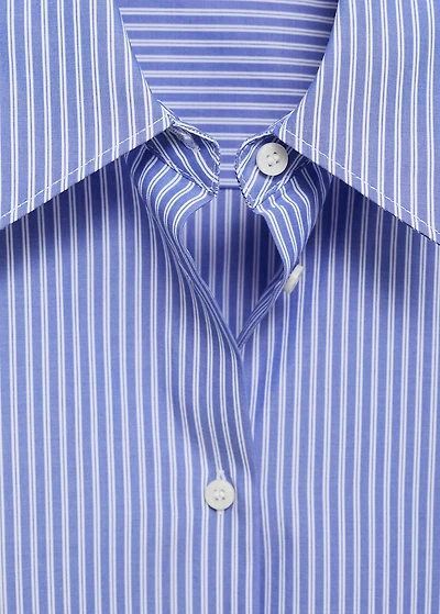 Cotton and lyocell blend straight shirt