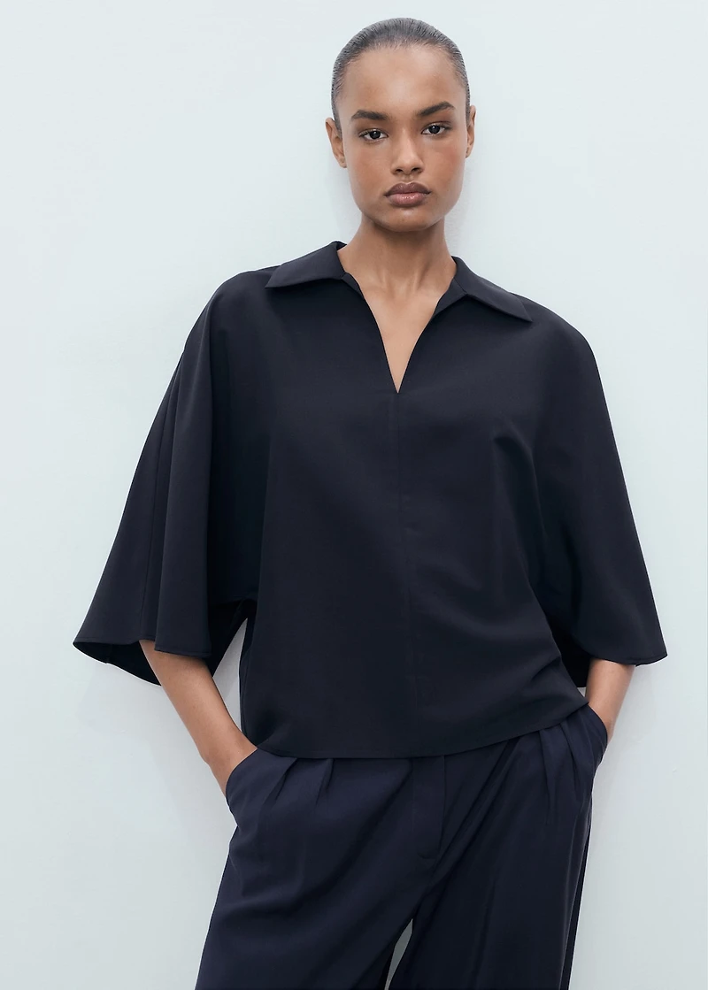Oversized three-quarter sleeve shirt