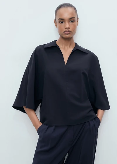 Oversized three-quarter sleeve shirt