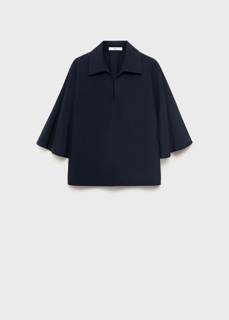 Oversized three-quarter sleeve shirt