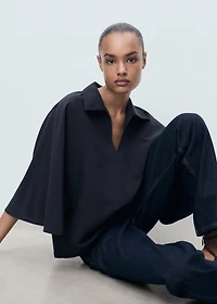 Oversized three-quarter sleeve shirt