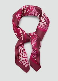 Orchid-print satin scarf