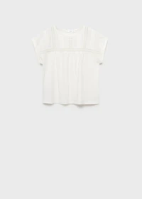 Cotton t-shirt with lace detail